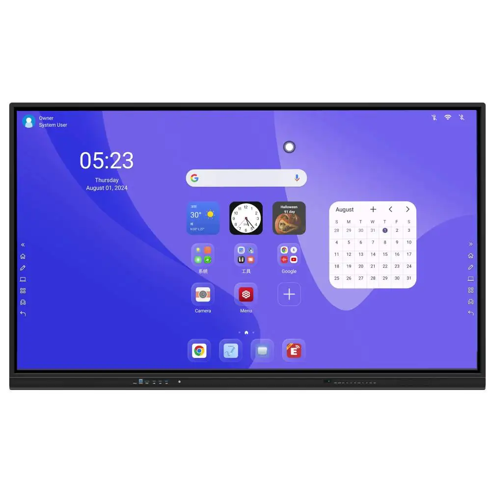 Android 14 65 дюймов сенсорный экран цифровая плоская панель смарт-класс доска интерактивная ЖК-телевизор для обучения презентации
