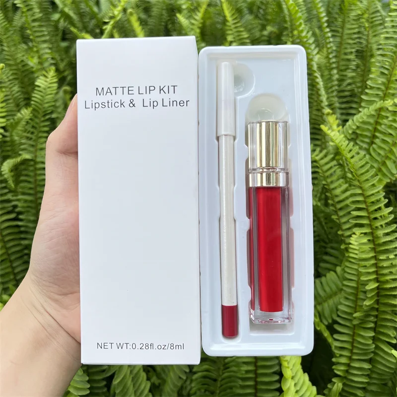 New 21 Colors Waterproof Matte Nude Lipstick Lip kit Pigment Dark Red Black Long Lasting Lip Gloss Women Makeup Lipgloss Kit