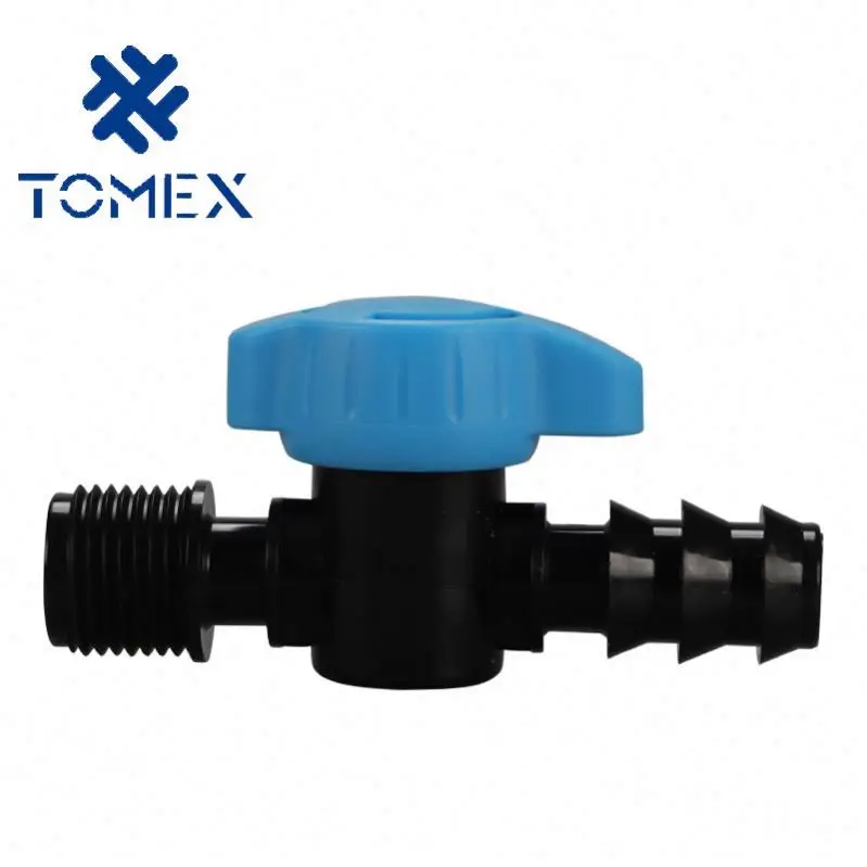 2024 Chinese hot sale 16mm 20mm POM plastic pipe irrigation Mini Valves  for drip tape