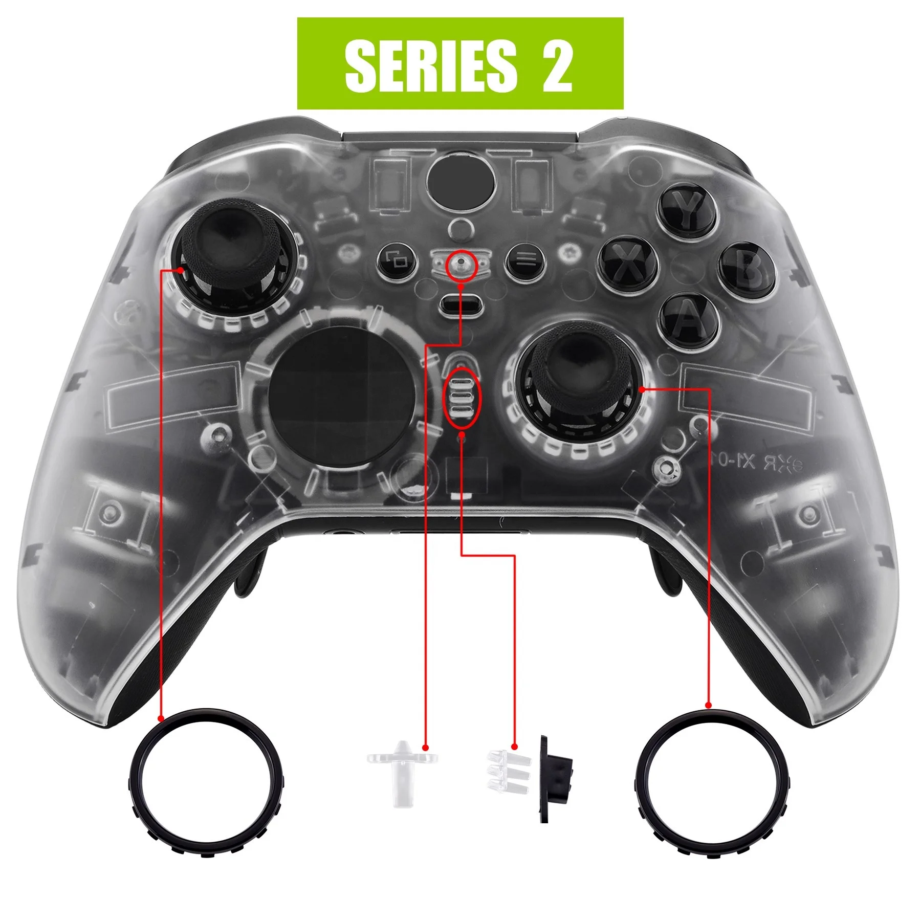 Wholesale Translucent Clear Gamepad Accessories Faceplate Housing Cover Case Shell For Xbox One For Elite Series 2 Controller