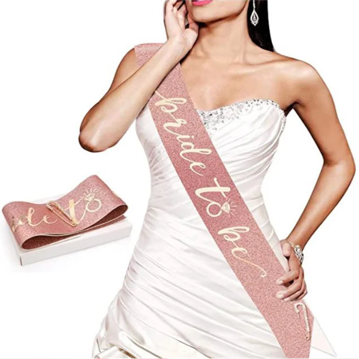 bride to be heart diamond ring champagne foil balloons sash helium latex confetti balloon set for Bridal shower game Party decor