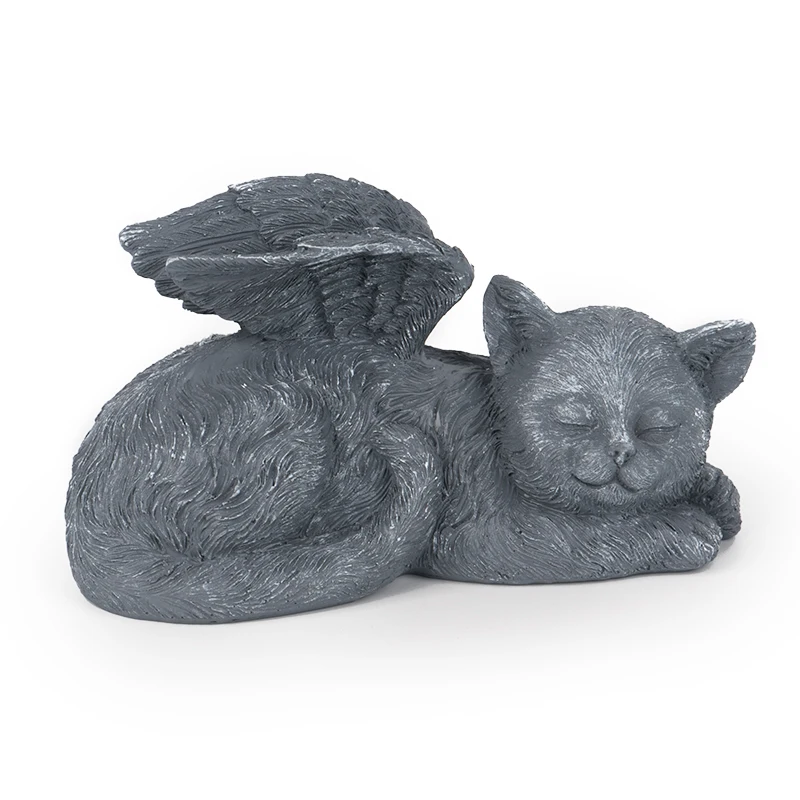 wholesale polyresin tombstone ornaments for cat angel statue monument pet memorial stone Pet Small angel monuments