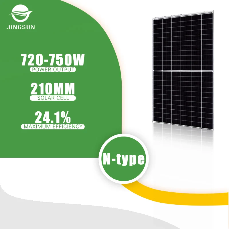 Jingsun N-type high power 720W 725W 730W 735W 740W 745W 750W half cut install solar panels at home