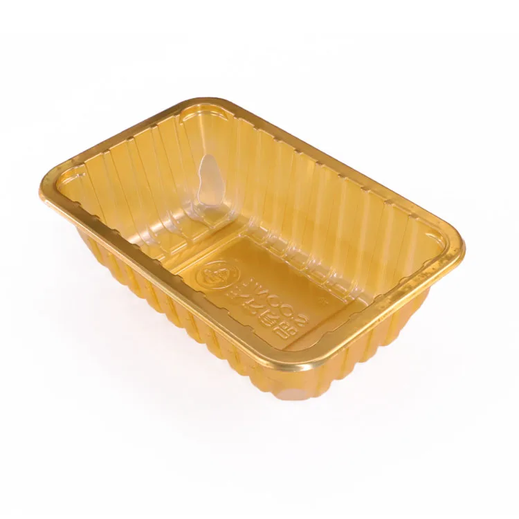 Black Vacuum Seal Plastic Blister Food MAP Tray Food Packaging Waterproof Transparent Golden
