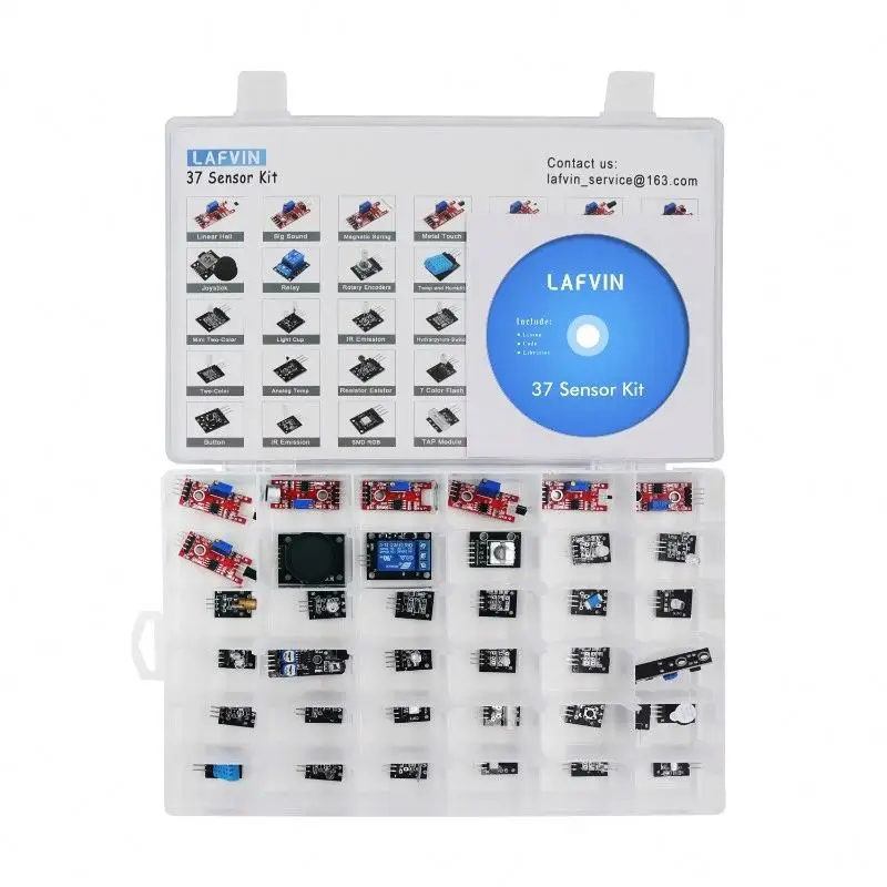 37 in 1 Sensor Module Kit temperature mini reed module Tilt switch 7 colour flashing LED  in carton box