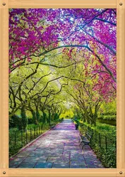 Diy diamond painting purple flowering big tree full diamond diamond embroidery cross stitch decoration home