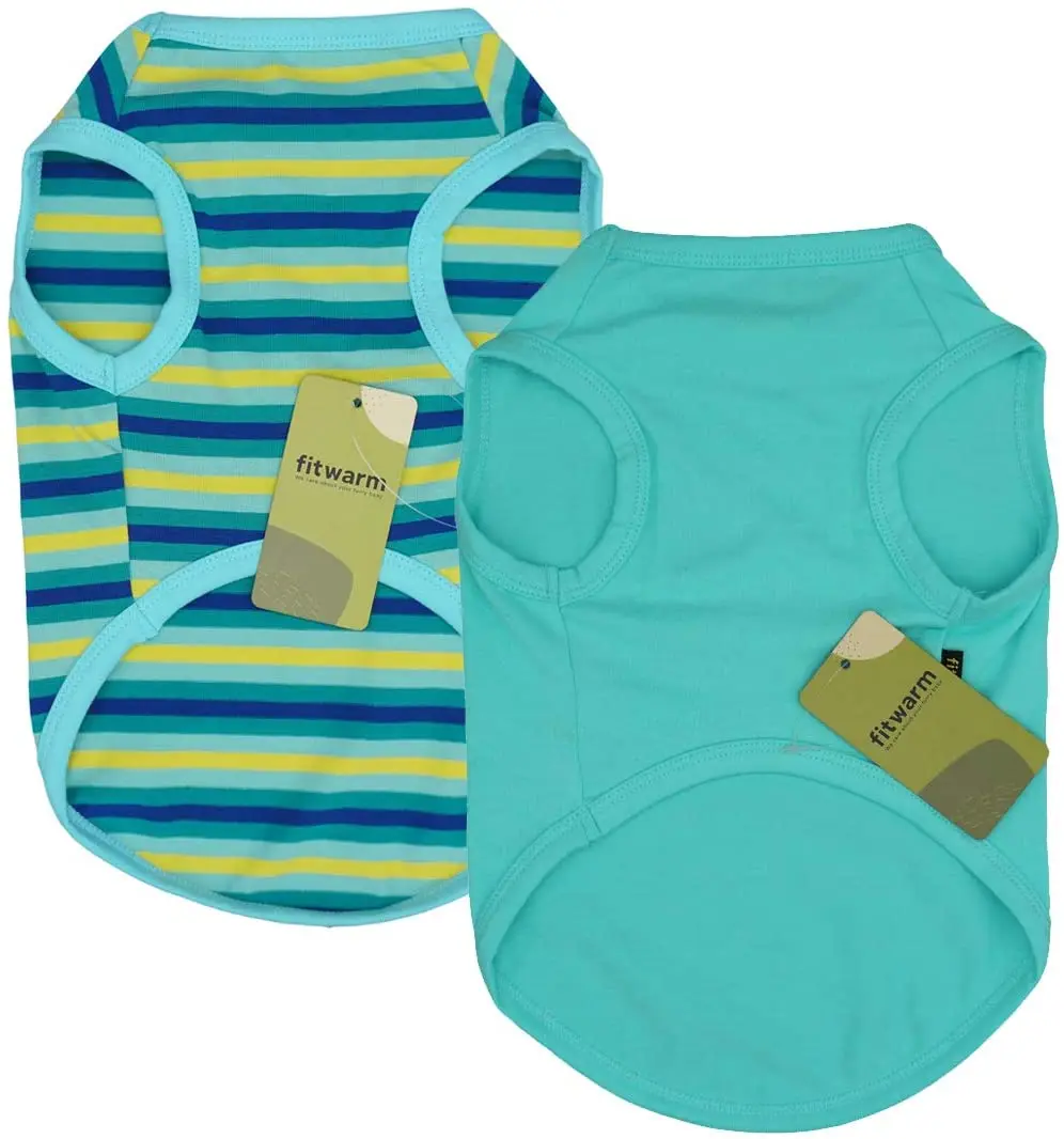 100% Cotton Breathable Soft Elastic Pet Vest Dog Luxury Summer Clothes Medium Dog Shirts French Bulldog Clothing