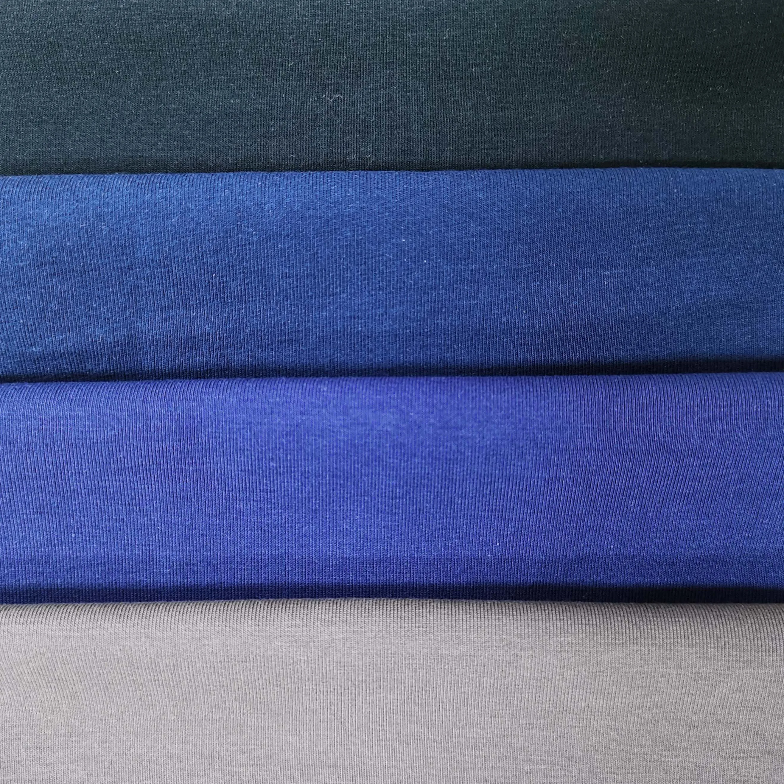 In stock 95% cotton 5% spandex 190 GSM knitted jersey tranquil blue for T-shirt