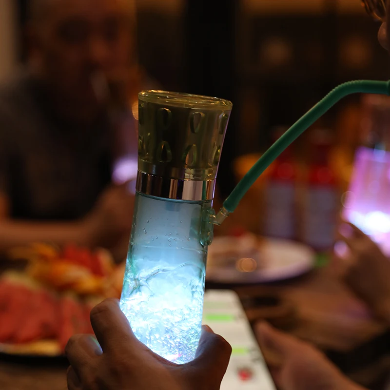 Wholesale New Design Cheap Plastic Hookah Travel LED Light Car Shisha Portable CUP Hookah Acrylic Shisha