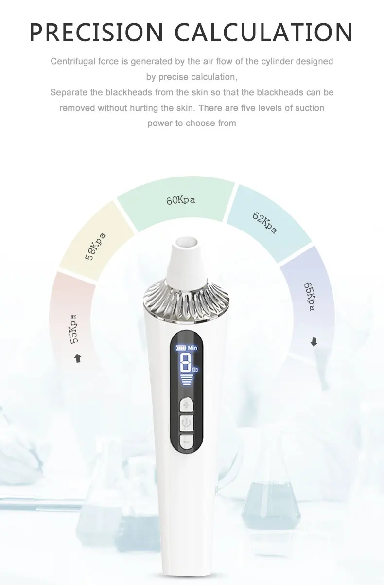 20X Microscope App Visual Rechargeable Suction Facial Pore Cleaner with 4 Replaceable blackhead remover vacuum with camera