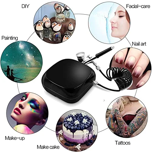 Oxygen Injector Air Compressor Mini Kit AirBrush Gel Painting Spray Gun Airbrush