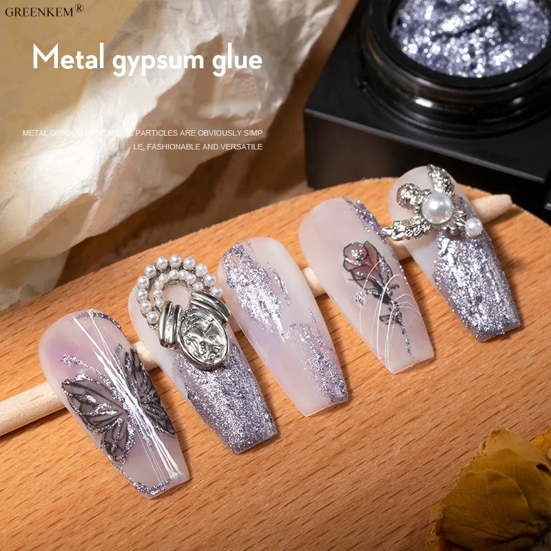Nail Art Emboss Sculpture Carving Gel Private Label 4 Colors Gypsum Color Paint UV Nail Gel Metallic Painting Gel Polish