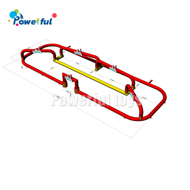 High quality PVC material inflatable race car track bumper track sport game track  barrier for sale