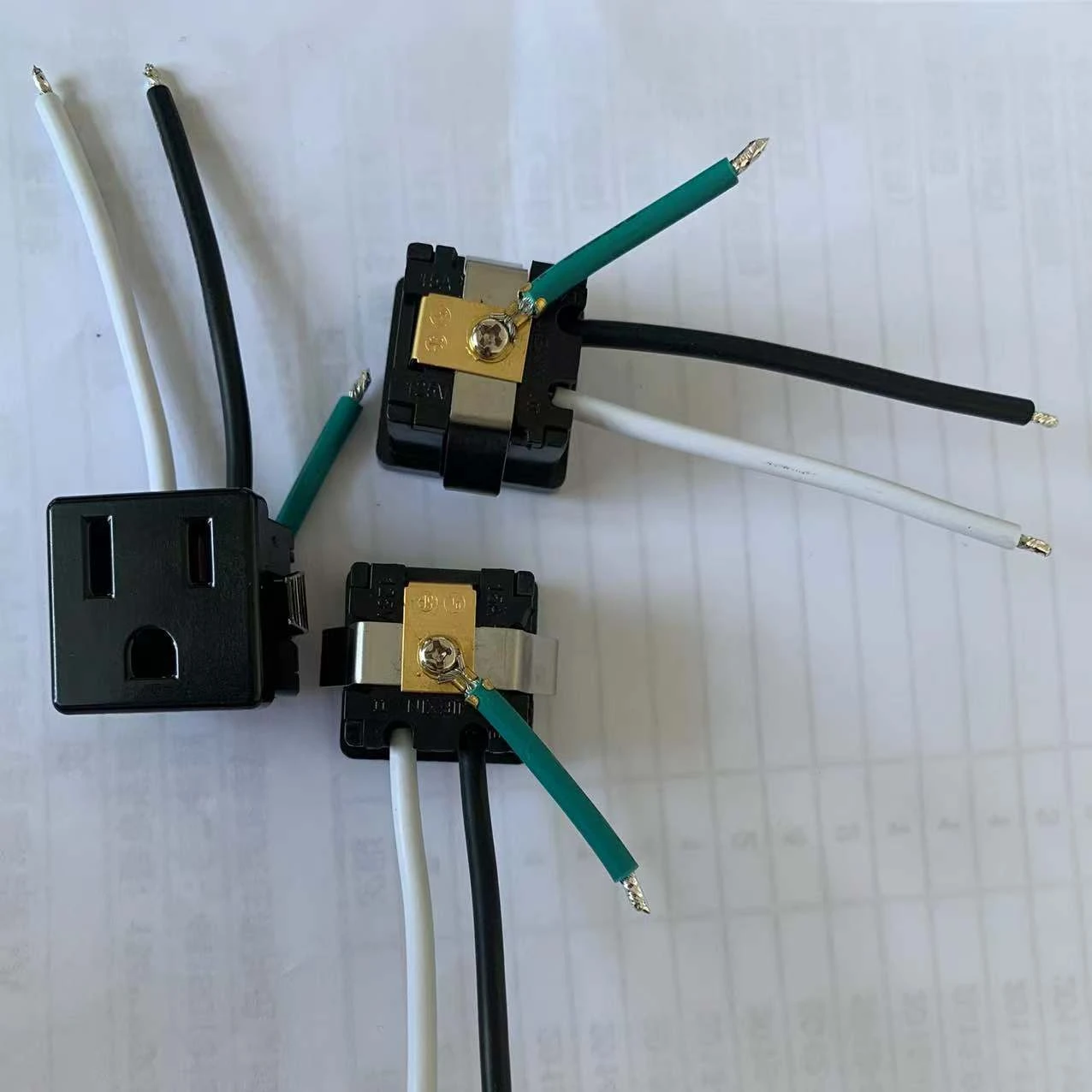 US 15A 125V Power Socket Outlet Plug Power Receptacle with 3pcs Wiring