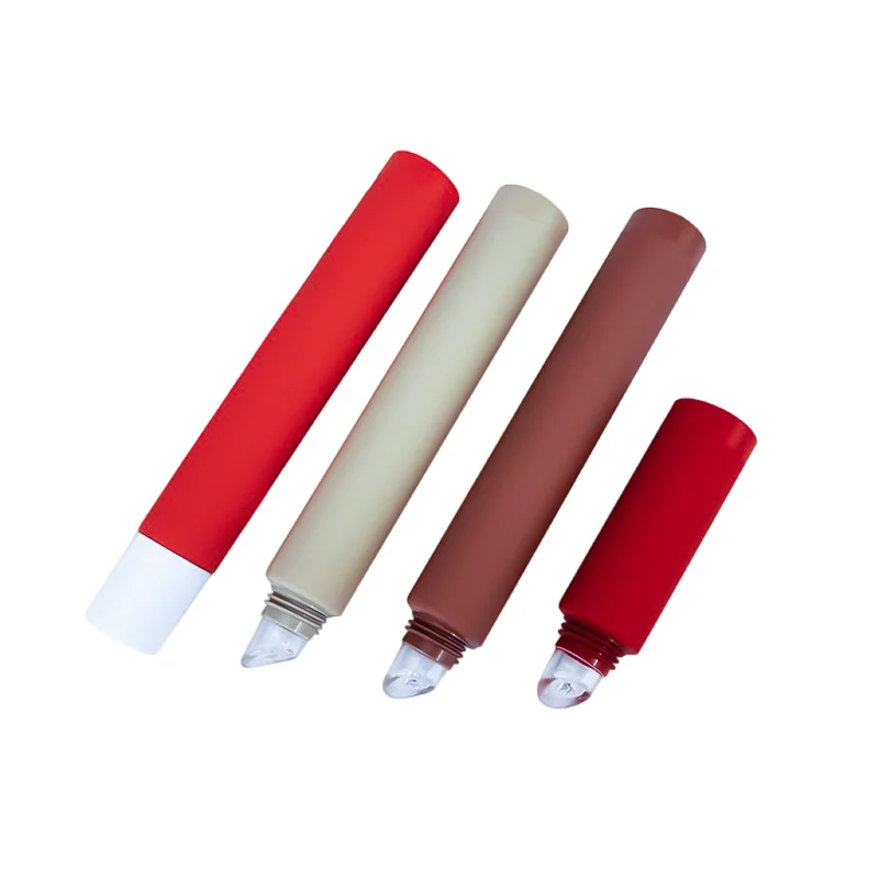 OEM  lipgloss tube PE silicone tip squeeze cosmetic tube