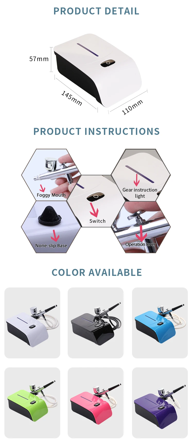 mini professional complete cake decorating airbrush compressor professional cake makeup airbrush kit