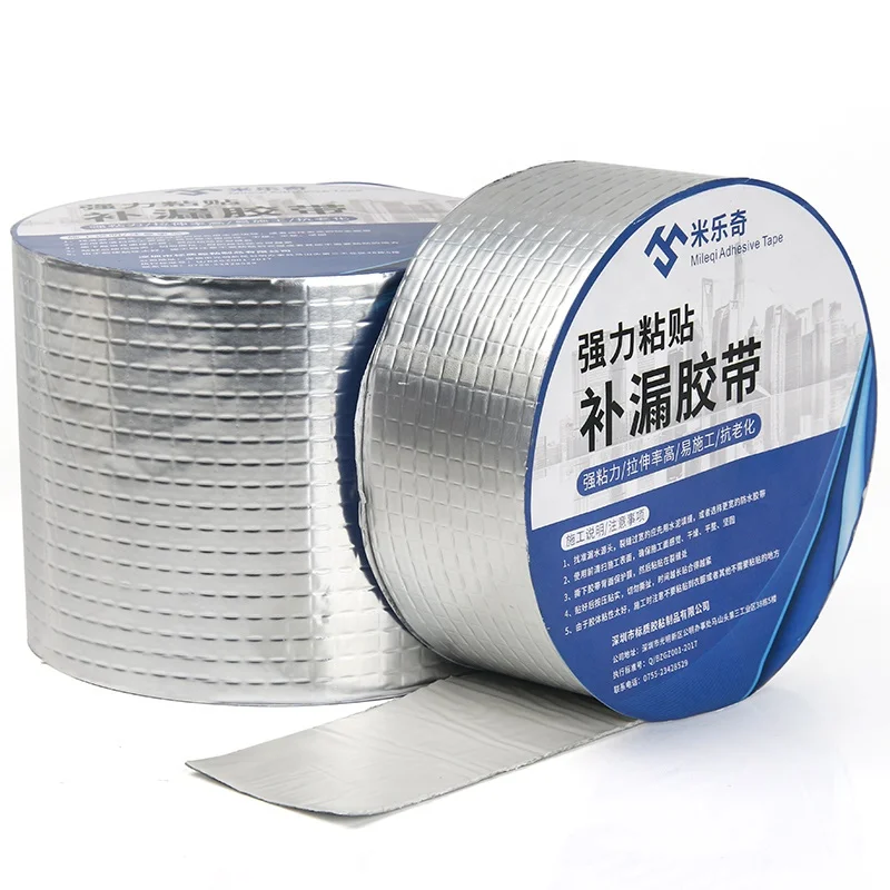 
Mileqi high quality aluminum foil self adhesive butyl rubber waterproof sealant mastic tape for roof leak repair and insulation 
