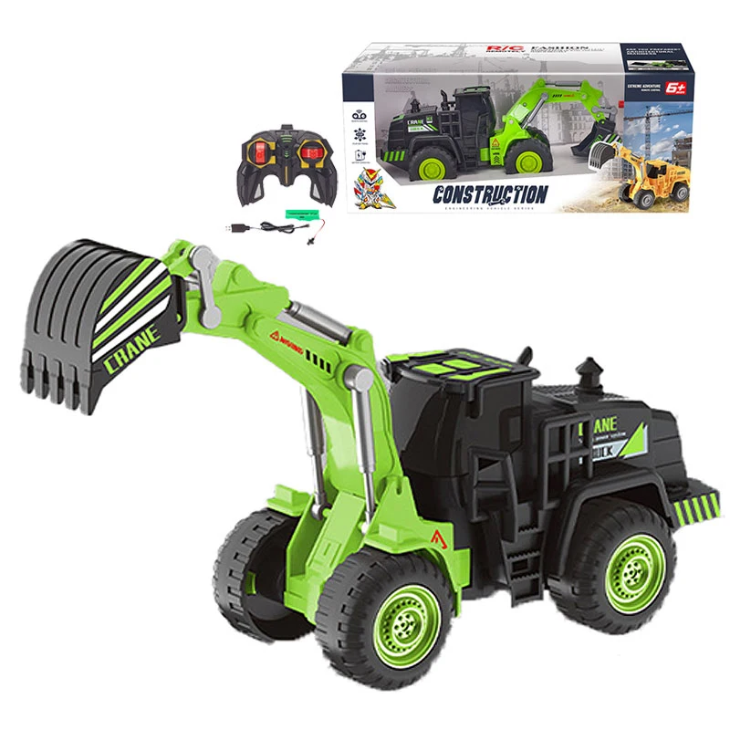 High Quality Green Truck Engineering Car Simulation Farmer Vehicle Toys Remote Control Excavator For Kids