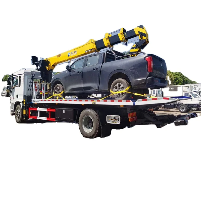 Manufacturer FAW 4x2 Wrecker Platform Truck Wrecker With Crane Traffic Accident Bad Car Carrier Road Rescue Vehicle