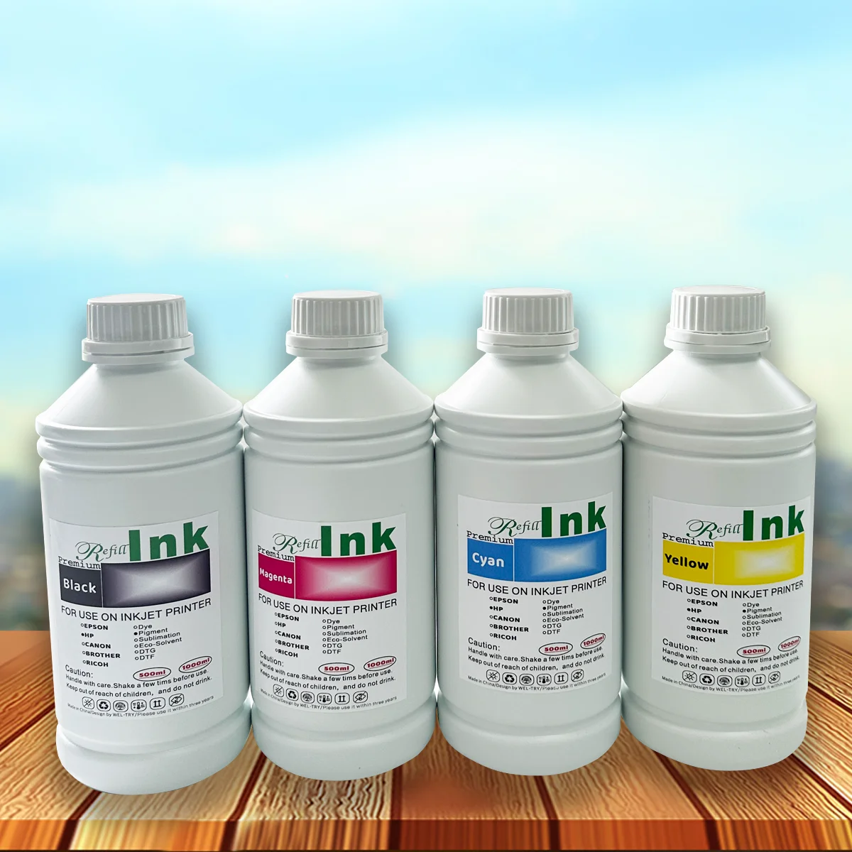 Wel-Try 1000ml pigment ink for hp inkjet Printer Compatible for hp pigment ink Anti-fading uv for hp pagewide officejet printer