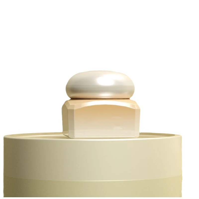 Empty Refillable Pearl light white Glass Cosmetic Containers Cream Jar Lotion Bottle Egg-shaped lid