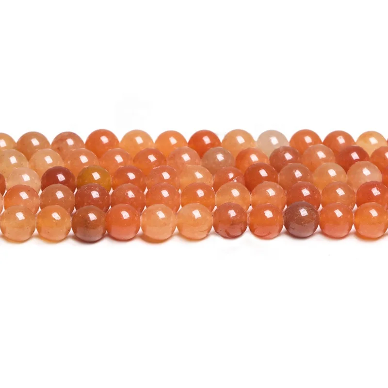 Wholesale natural gemstone beads 4/6/8/10/12mm smooth round red aventurine loose beads for diy jewelry making
