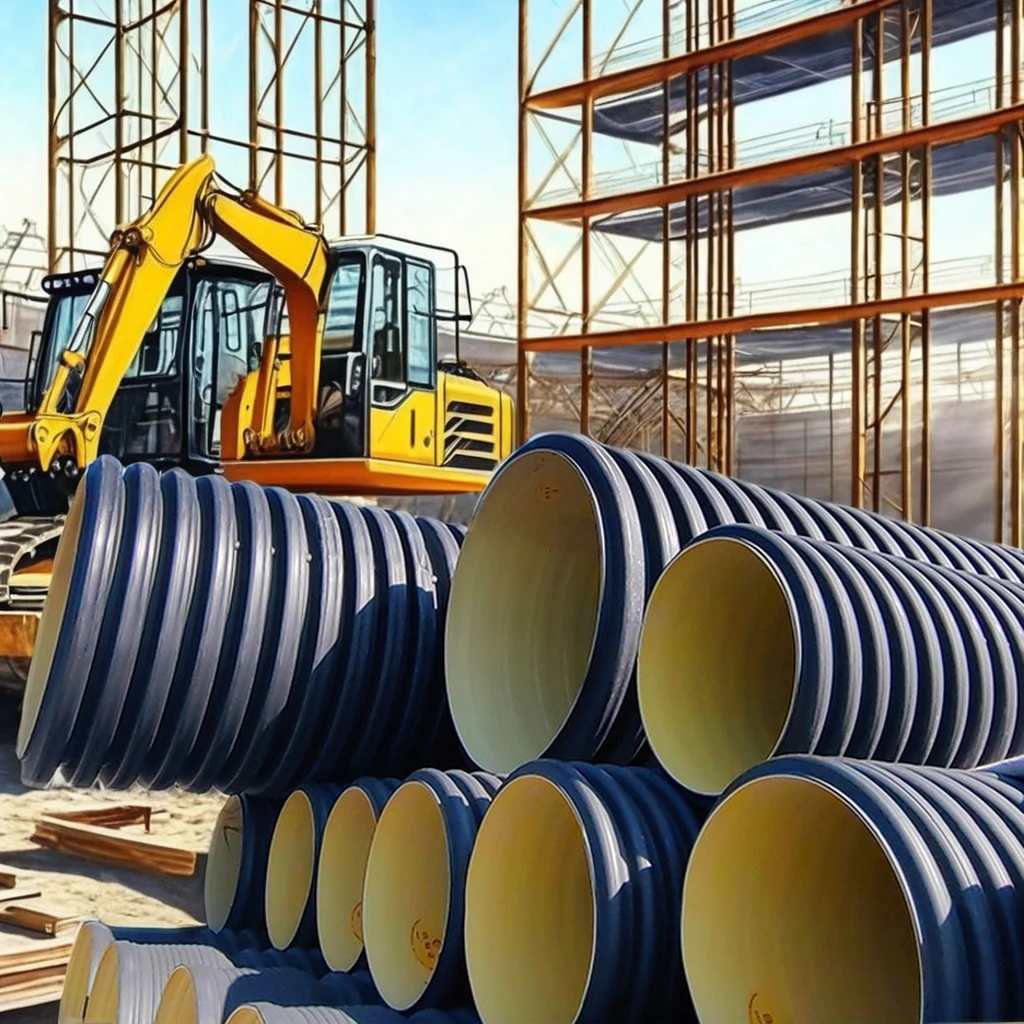 8 дюймов PE100 черный Hdpe с двойными стенками внутренняя желтая гофрированная труба формованный полиэтиленовый дренаж для орошения воды