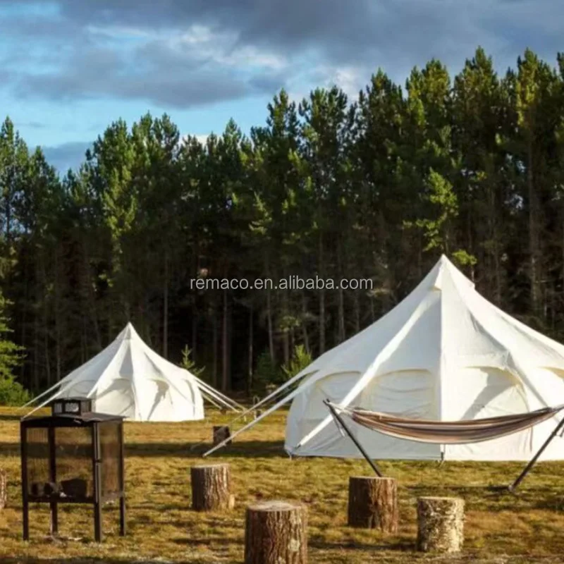 Remaco Outdoor Glamping Luxury Heavy Duty 4 Season Cotton Canvas Trap Extra Large 4m 6m 5m Luna Bell Tent