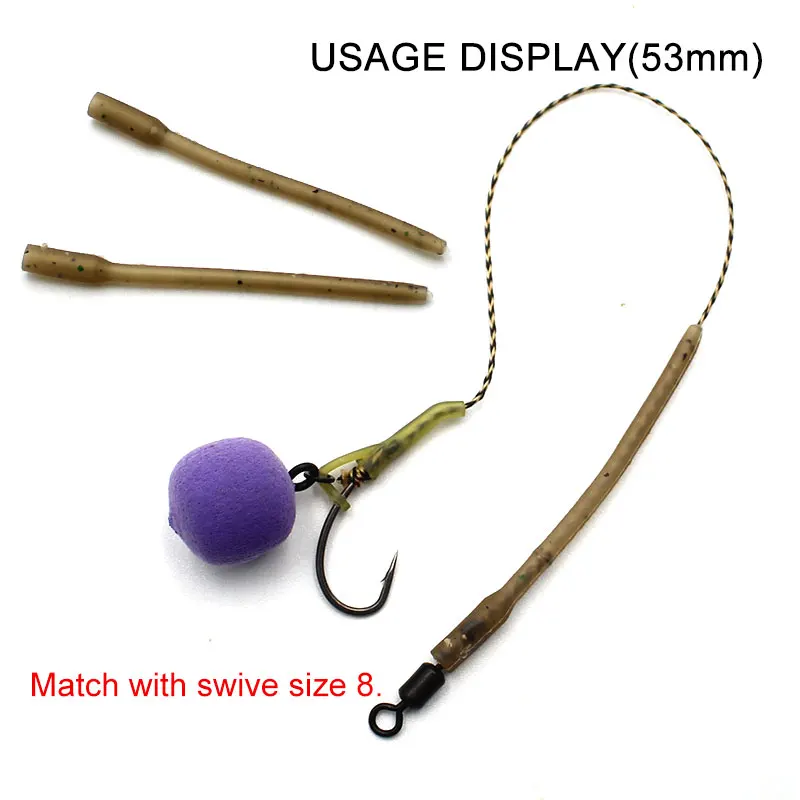 Carp Fishing Accessories Hook Sleeve Anti Tangle Sleeves Line Aligner for Carp Fishing Rig Hair Ronnie Rig Terminal Tackle