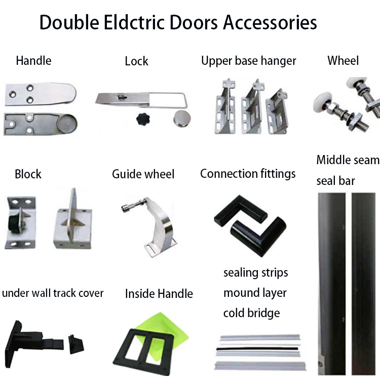  Cold storage sliding door accessories hardware parts custom hanging electric