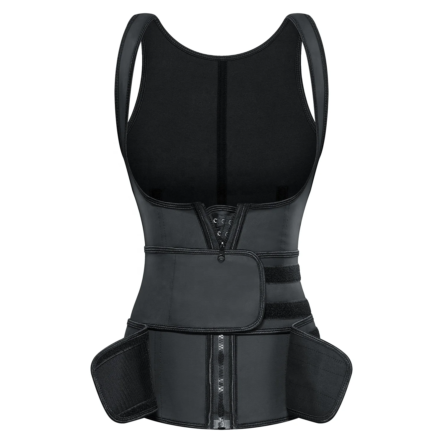 Waist Trainer Sweat Vest Tops Compression Double Strap Tummy Control Women Shapers Wholesale Latex Black Adults 2 Piece Thick