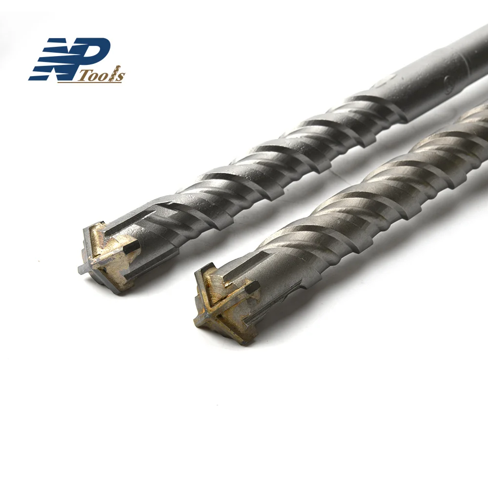 Naipu 4-Cutter SDS Max Masonry Hammer Drill Carbide Tipped Concrete Drill Bit for Concrete Brick Wall Tile Porcelain Ceramic
