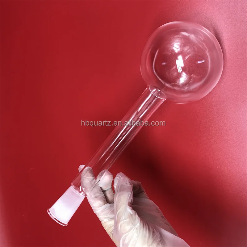 Customized long neck quartz glass round bottom flask 500ml