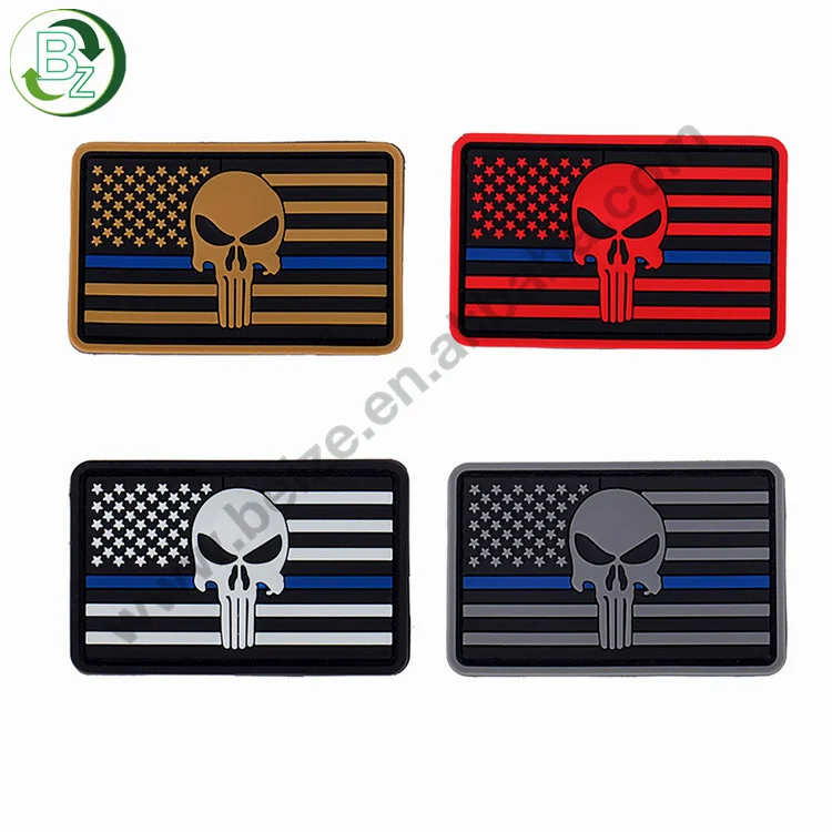 Skull Head PVC Luminous Sticker Customized Personality Punisher Armband Bag Patches