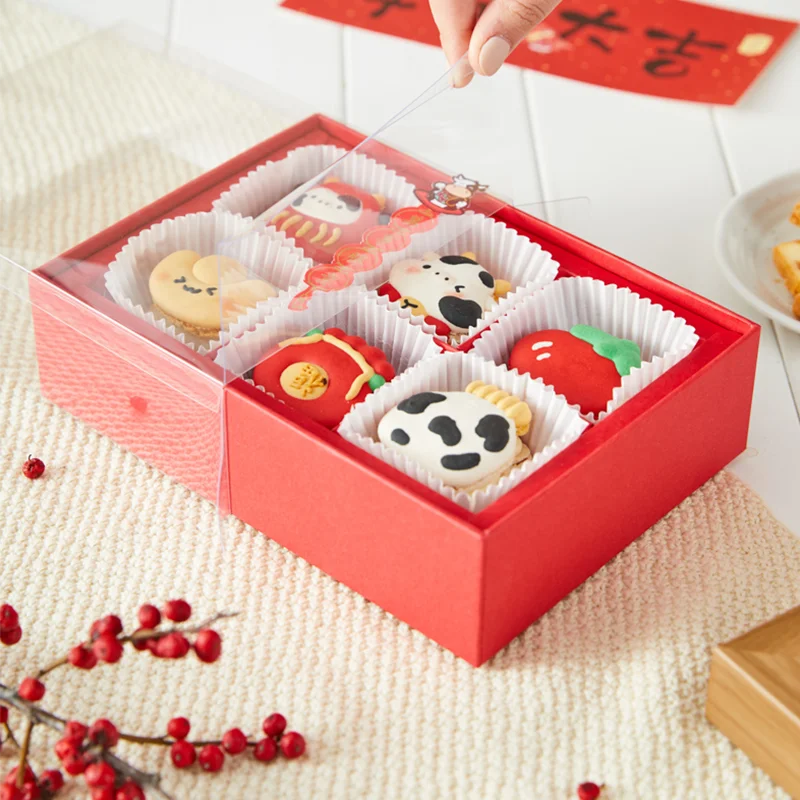 ASP Sample Available paper tag Luxury macaron box with insert and bow knot Caja de pastel