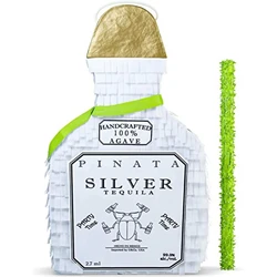 Partycool New Design Party Decoration Photo Props Candy Toys For Adults White Tequila Bottle Pinata With Sticker Plastic Rope