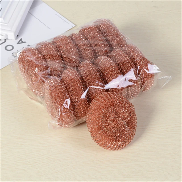 High Quality Scrubbers Boy Copper Plated Stainless Steel Scourer Cleaning Ball about 40g For Kitchen Cleaning