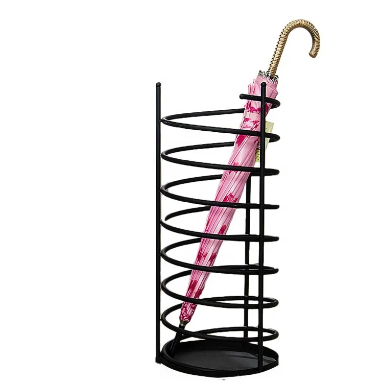 
Custom Gold Wrought Iron Umbrella Stand Free Standing Umbrella Holder 