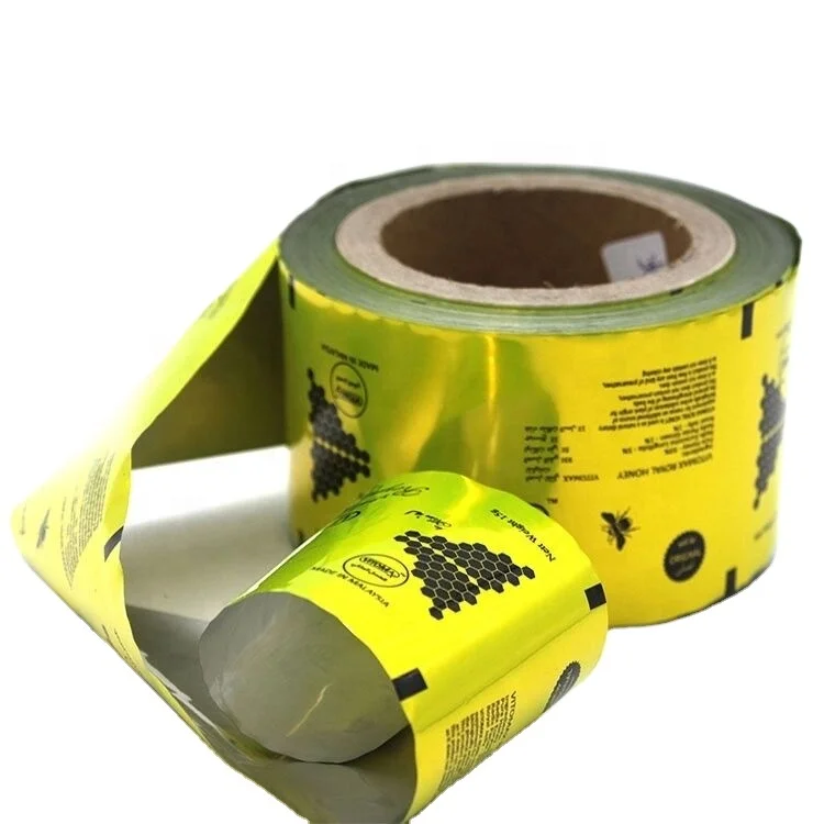 Digital Print Honey Sachets Packing Roll Film Manufacturers Honey Packets Laminate Film Roll Food Packaging Plastic Roll Film