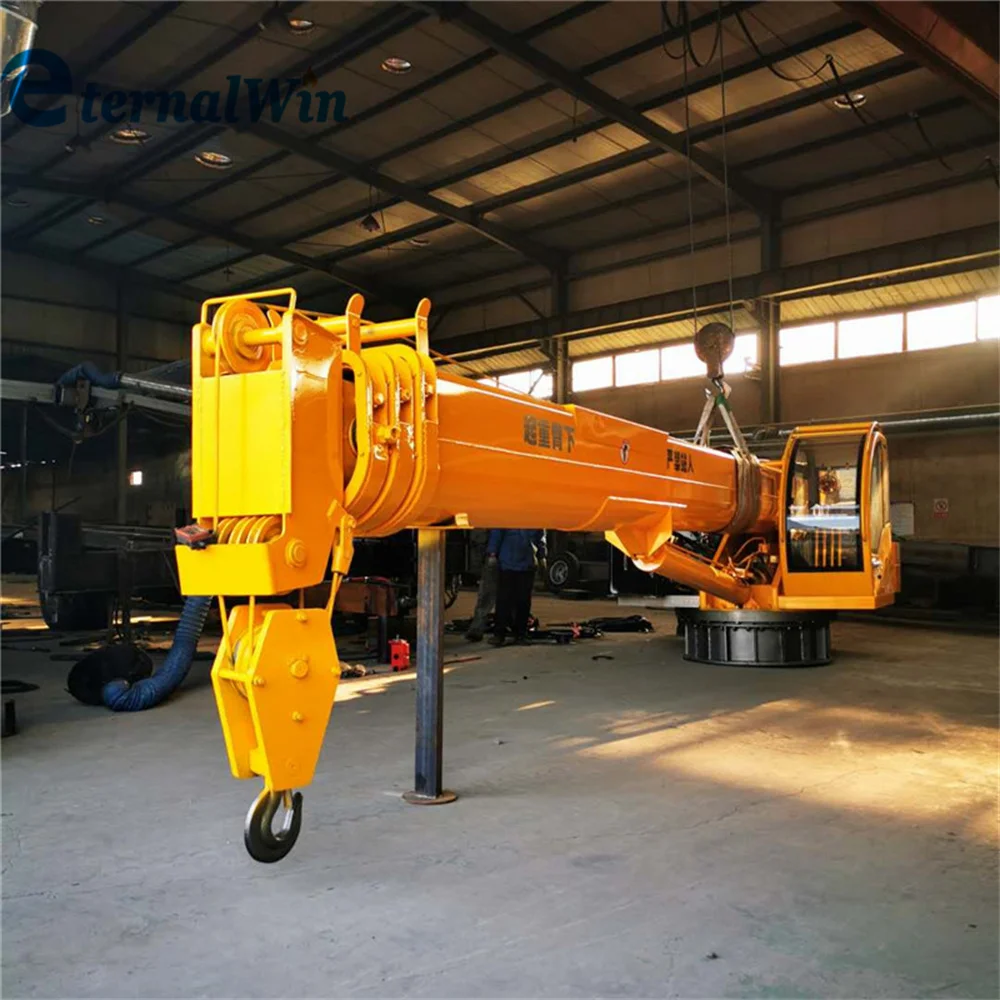 15 ton diesel and electric dual power barge crane with cab price