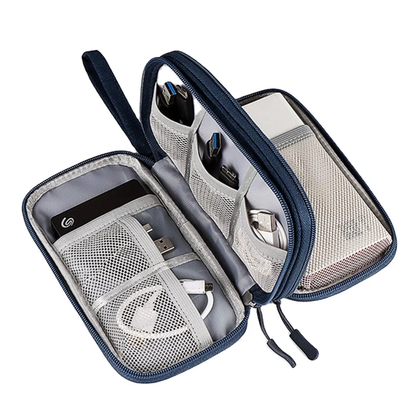 Travel Portable Data Cable Organizer Bag Charger Protector Electronic Accessories Storage Bag with Pockets