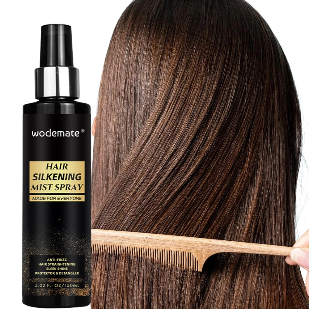 Wodemate Private Label Silkening Mist Hair Spray Leave In Hair Styling Strong Soft Hold Hair Spray