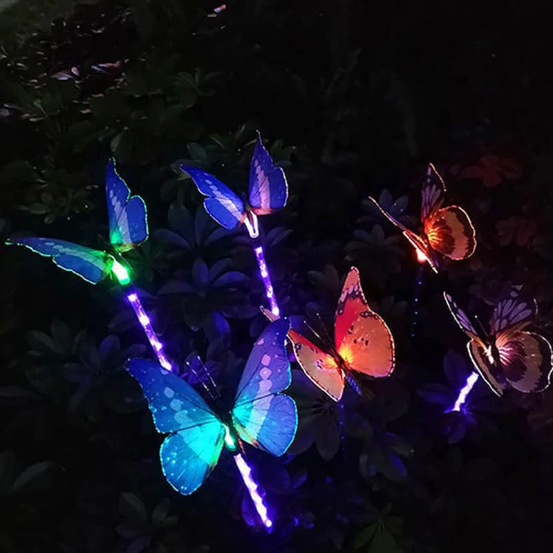 Светодиодный фонарь на солнечной батарее, уличное освещение для сада, виллы, лужайки, ландшафта, бабочки