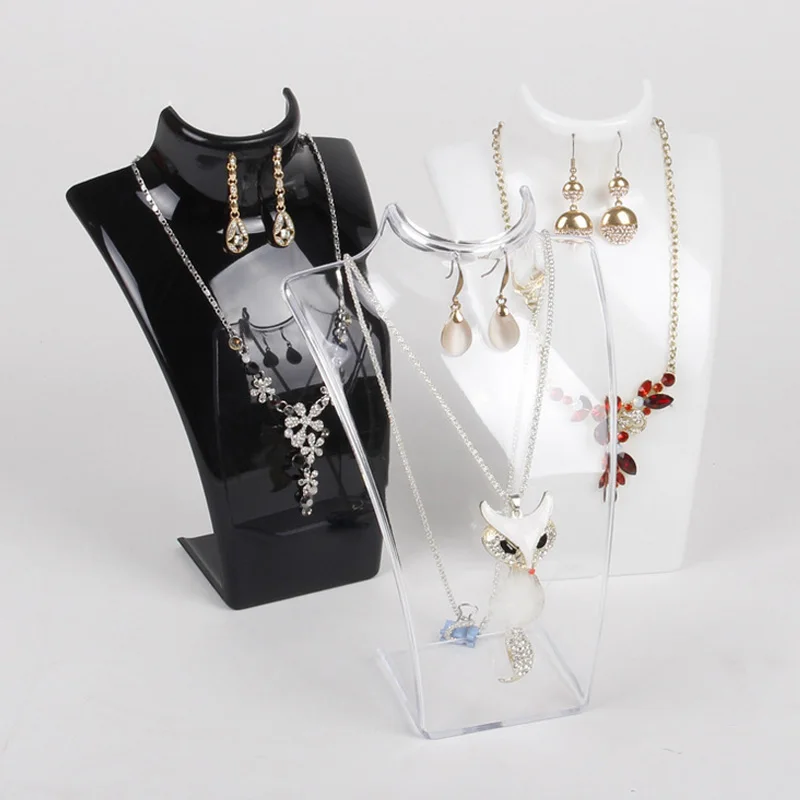 Good Quality Three Colors Mannequin Necklace Jewelry Pendant Display Stand Holder Show Decorate Jewelry Display Shelf 12.5*19cm