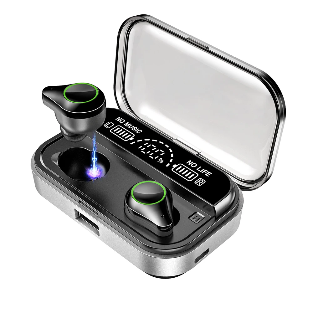 SWL T10 двойной цифровой дисплей TWS Беспроводная BT 5,0 гарнитура большая емкость в ухо спортивная водонепроницаемая гарнитура