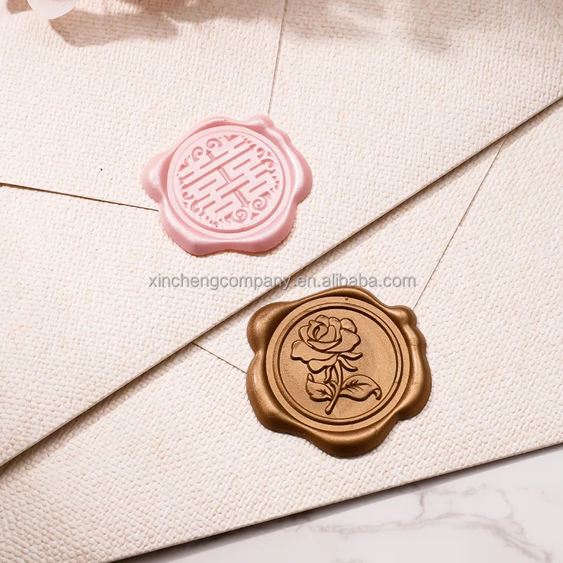 Factory Adhesive Initials Wax Seal Stickers with self-adhesive and customized wax seals with logo