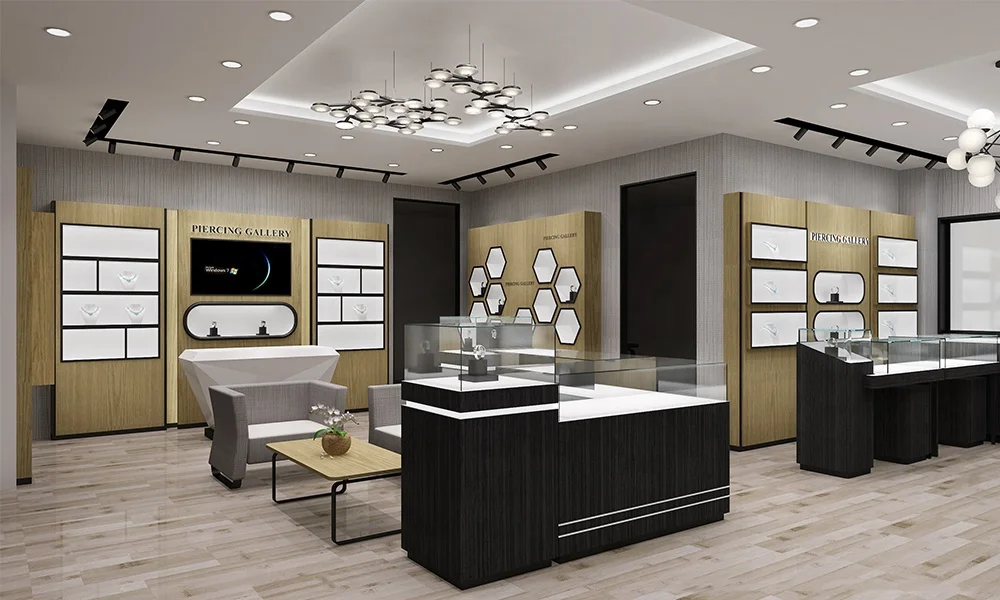 Hot Sale Jewelry Showcase Custom Design Jewelry Furniture Jewellery Display Cabinet 3d Design For Jewelry Store