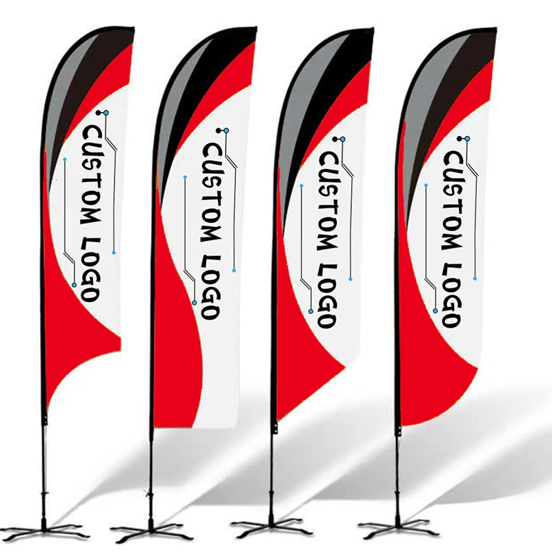 Factory Custom Feather Flag Set Advertising Beach Flag Outdoor promotional flags and banners