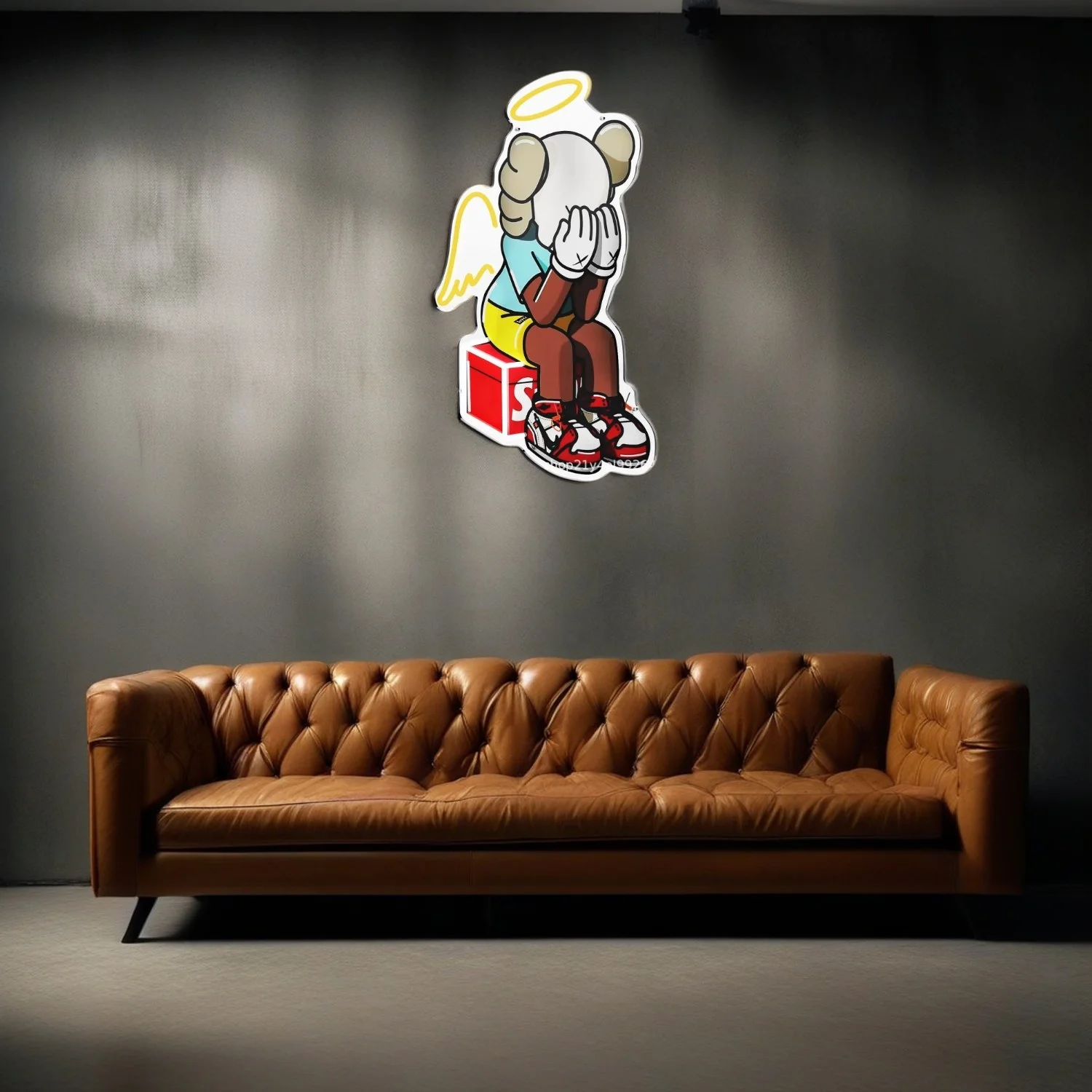 KAWS Doll Bear design customized neon lights with UV printing neon sign led neon sign with dimmer and remote for wall decor