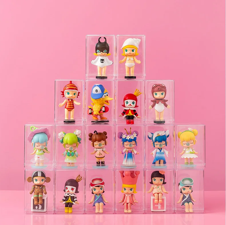 Custom Transparent Plastic Box Doll Cabinet Toys Container Storage Display Stand Organizer Case Display Box